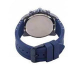 Guess Velocity Chronograph Blue Dial Blue Rubber Steel Strap Watch for Men - W0599G4