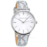 Michael Kors Addyson Quartz White Dial Gray Leather Strap Watch for Women - MK2951