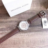 Michael Kors Caitlin Quartz Silver Dial Gray Leather Strap Watch For Women - MK2377