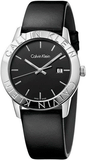 Calvin Klein Steady Black Dial Black Leather Strap Watch for Women - K7Q211C1