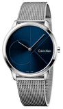 Calvin Klein Minimal Blue Dial Silver Mesh Bracelet Watch for Men - K3M2112N