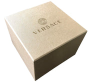 Versace V-Circle Silver Dial Brown Leather Strap Watch for Women - VBP03017