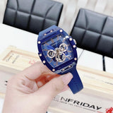 Guess Phoenix Multifunction Blue Dial Blue Rubber Strap Watch for Men - GW0203G7