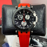 Tissot T Race Chronograph Black Dial Red Silicone Strap Watch For Men - T115.417.27.051.00