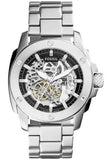 Fossil Modern Machine Automatic Silver Dial Silver Steel Strap Watch for Men - ME3081