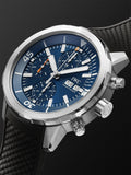 IWC Aquatimer Automatic Chronograph 44mm Blue Dial Black Rubber Strap Watch for Men - IW376805