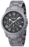 Fossil Grant Chronograph Blue Dial Grey Steel Strap Watch for Men - FS4831