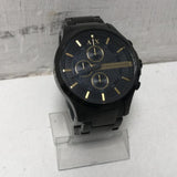 Armani Exchange Hampton Chronograph Black Dial Black Steel Strap Watch For Men - AX2164