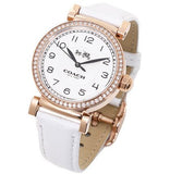 Coach Madison White Dial White Leather Strap Watch for Women - 14502401