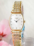 Longines La Grande Classique White Dial Two Tone Mesh Gelang Jam Tangan untuk Wanita - L4.205.2.87.7