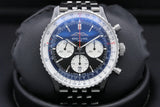 Breitling Navitimer B01 Chronograph 43 Black Dial Silver Steel Strap Watch for Men - AB0138211B1A1