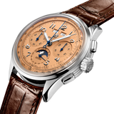 Breitling Premier B25 Datora 42 Beige Dial Brown Leather Strap Watch for Men - AB2510201K1P1
