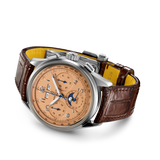 Breitling Premier B25 Datora 42 Beige Dial Brown Leather Strap Watch for Men - AB2510201K1P1