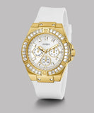 Guess Venus Diamonds White Dial White Rubber Strap Watch for Women - GW0118L5