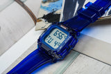 Guess Stealth Blue Dial Blue Rubber Strap Watch for Men - GW0270G3