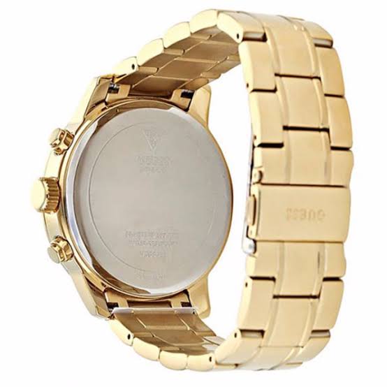 Guess Sunrise Chronograph Gold Dial Gold Steel Strap Watch For Women