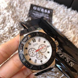 Guess Force Analog Quartz White Dial Black Rubber Strap Watch For Men - W0674G3