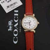 Coach Madison White Dial Red Leather Strap Watch for Women - 14502400