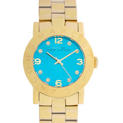 Marc Jacobs Amy Blue Dial Gold Steel Strap Watch for Women - MBM3220