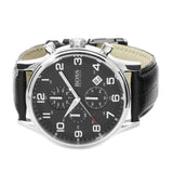 Hugo Boss Aeroliner Chronograph Quartz Black Dial Black Leather Strap Watch For Men - HB1512448