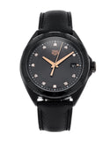 Jam Tangan Tag Heuer Formula 1 Quartz Diamonds Black Dial Black Leather Strap untuk Wanita - WBJ1317.FC8230