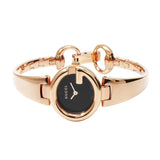 Gucci Guccissima Collection Quartz Black Dial Rose Gold Steel Strap Watch For Women - YA134509