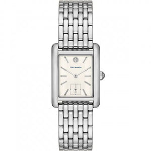 Tory Burch Eleanor White Dial Silver Steel Strap Watch for Women - TBW1069