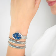 Just Cavalli Specchio Blue Dial Silver Steel Strap Watch for Women - JC1L323M0015