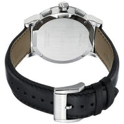 Burberry Utilitarian Chronograph Black Dial Black Leather Strap Watch for Men - BU7813