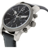 Burberry Utilitarian Chronograph Black Dial Black Leather Strap Watch for Men - BU7813