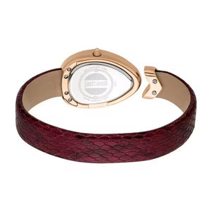 Just Cavalli Diversa Snake Rose Gold Dial Red Leather Strap Watch for Women - JC1L321L0045