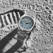 D1 Milano Pluto Ultra Thin Silver Dial Silver Steel Strap Watch for Men - D1-UTBJ18