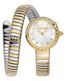 Just Cavalli Enchanting Silver Dial Two Tone Steel Strap Watch for Women - JC1L301M0065