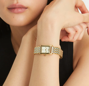 Tory Burch Eleanor White Dial Two Tone Steel Strap Watch for Women - TBW1070