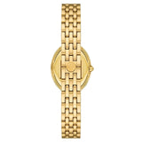 Tory Burch Oval White Dial Gold Steel Strap Watch for Women - TBW6032