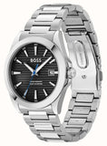Hugo Boss Strike Black Dial Silver Steel Strap Watch for Men - 1514170