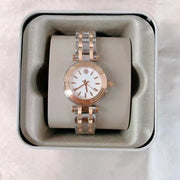 Tory Burch Classic T White Dial Two Tone Steel Strap Watch for Women - TBW9011