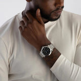 Hugo Boss Strike Black Dial Silver Steel Strap Watch for Men - 1514170