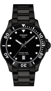 Tissot Seastar 1000 Quartz Black Dial Black Steel Strap Watch for Men - T120.410.33.051.00