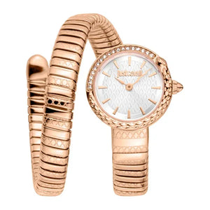 Just Cavalli Enchanting White Dial Rose Gold Steel Strap Watch for Women - JC1L301M0045