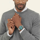 Hugo Boss Strike Chronograph Green Dial Silver Steel Strap Watch for Men - 1514241