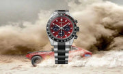 Seiko Prospex Speedtimer Solar Chronograph Datsun 240Z Collaboration Limited Edition Red Dial Two Tone Steel Strap Watch for Men - SBDL123