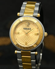 Versace Reve Analog Gold Dial Two Tone Steel Strap Watch for Women - VE8B00324