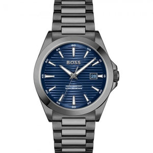 Hugo Boss Strike Blue Dial Gunmetal Grey Steel Strap Watch for Men - 1514175