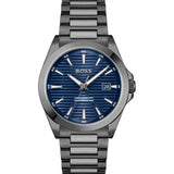 Hugo Boss Strike Blue Dial Gunmetal Grey Steel Strap Watch for Men - 1514175