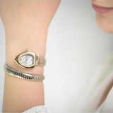 Just Cavalli Lady Snake Silver Dial Two Tone Steel Strap Watch for Women - JC1L249M0055