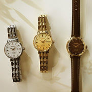 Seiko Presage Cocktail Time Automatic Diamonds Gold Dial Gold Steel Strap Watch for Women - SRE018J1