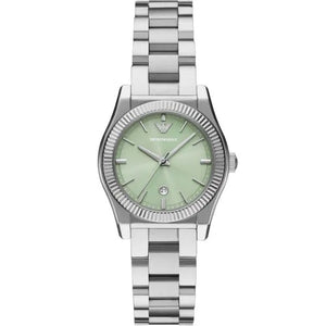 Emporio Armani Federica Mint Green Dial Silver Steel Strap Watch for Women - AR11656