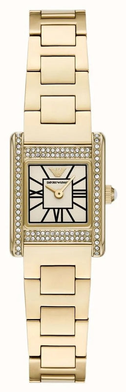Emporio Armani Genni Crystals Gold Dial Gold Steel Strap Watch for Women - AR11663