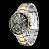 Hugo Boss Runner Chronograph Grey Dial Two Tone Steel Strap Watch for Men - 1514144